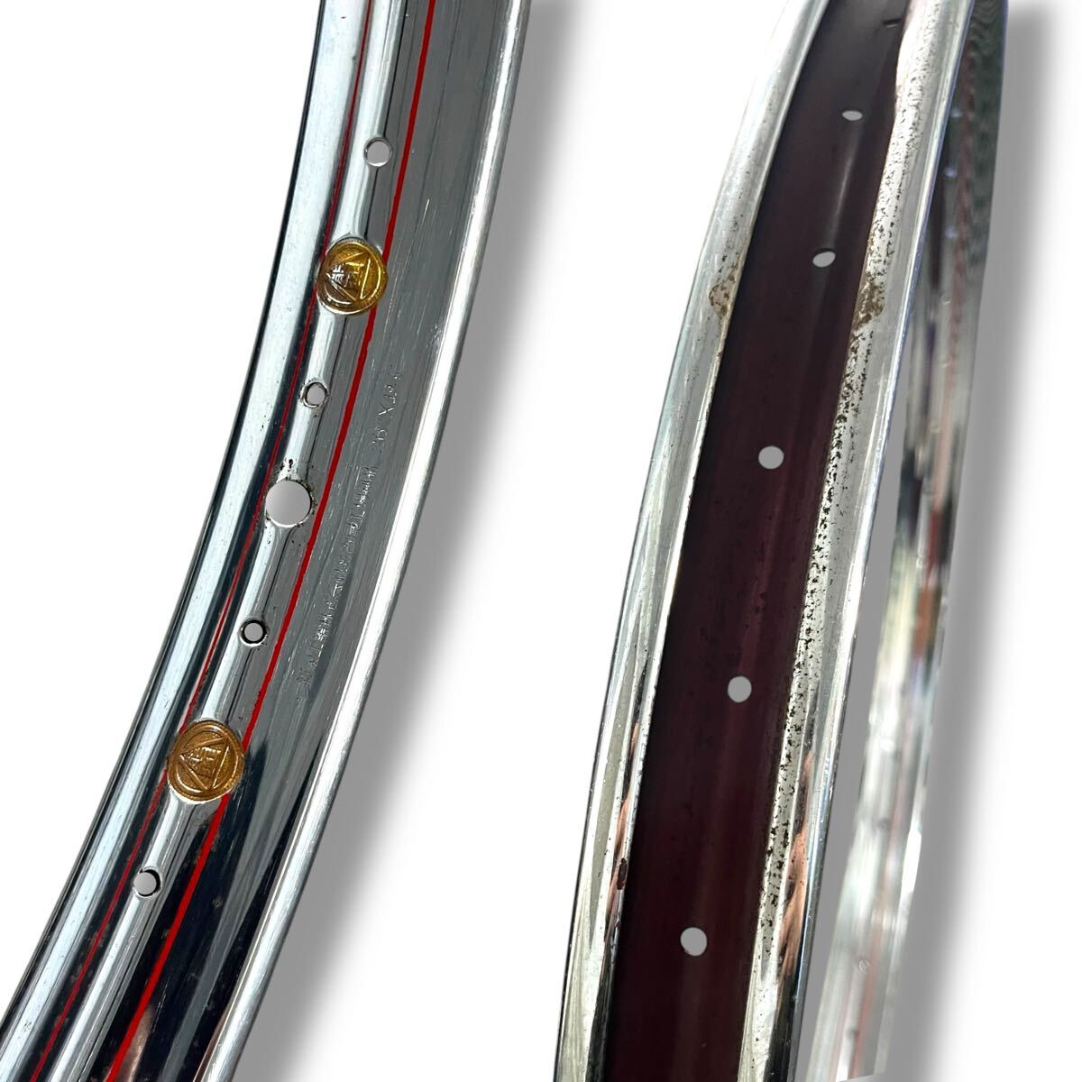 当時物/未使用/50’s/新家/リム/能率/40H/26×13/8/鉄リム/BE/耳付きタイヤ/運搬車/実用車/ロッドブレーキ/昭和自転車/デコチャリ/レトロ