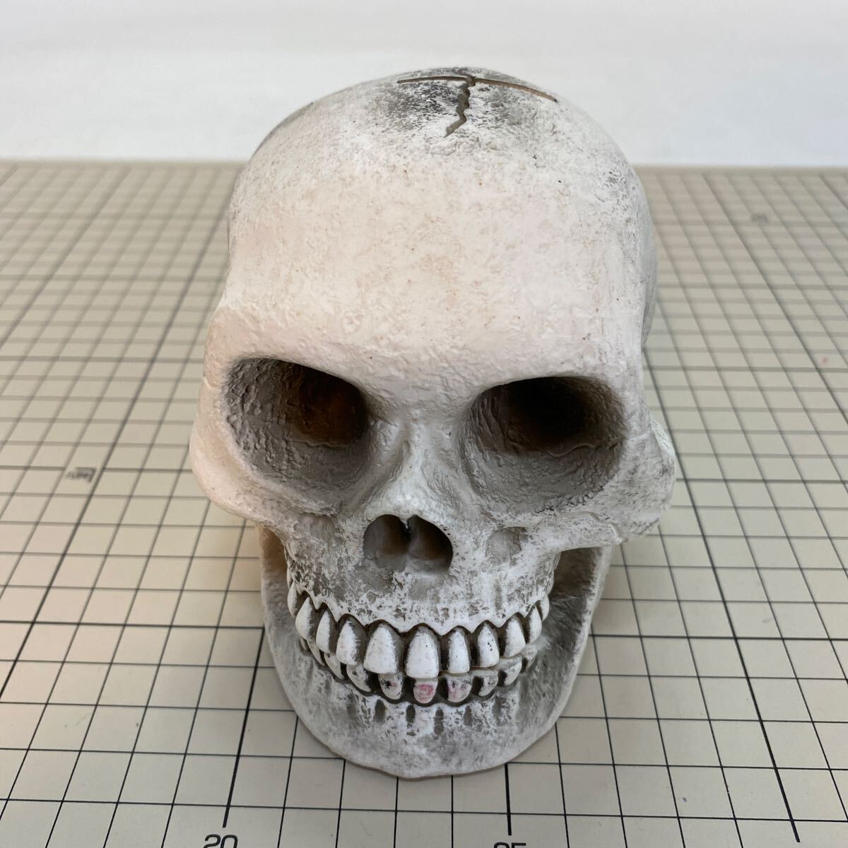 11465【ジャンク 未検品】スカル　ガイコツ ドクロ 貯金箱 オブジェ 置物 フィギュア コレクション 髑髏 骸骨 ヴィンテージ