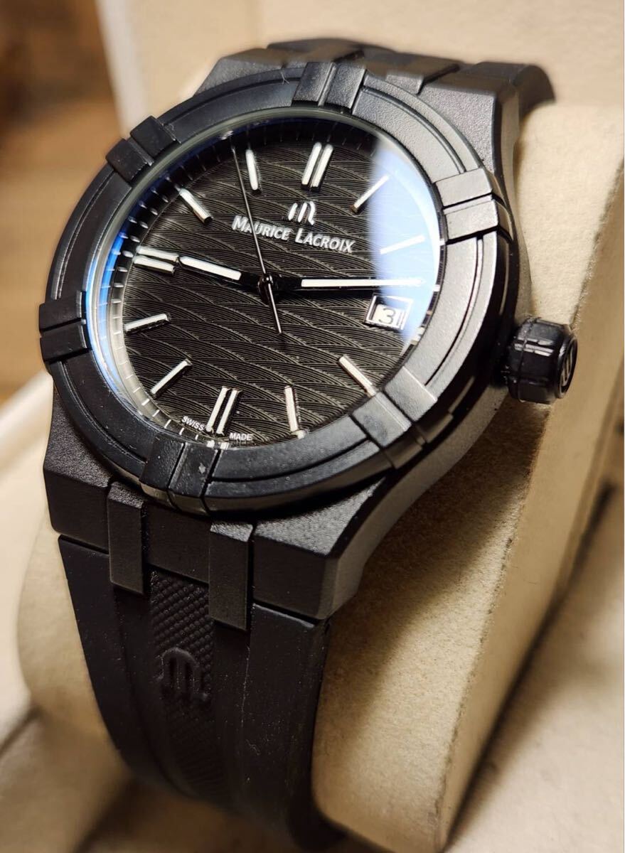 送料込み　美品　MAURICE LACROIX モーリス　ラクロア　AIKON #TIDE 腕時計 アイコン QZ クオーツ
