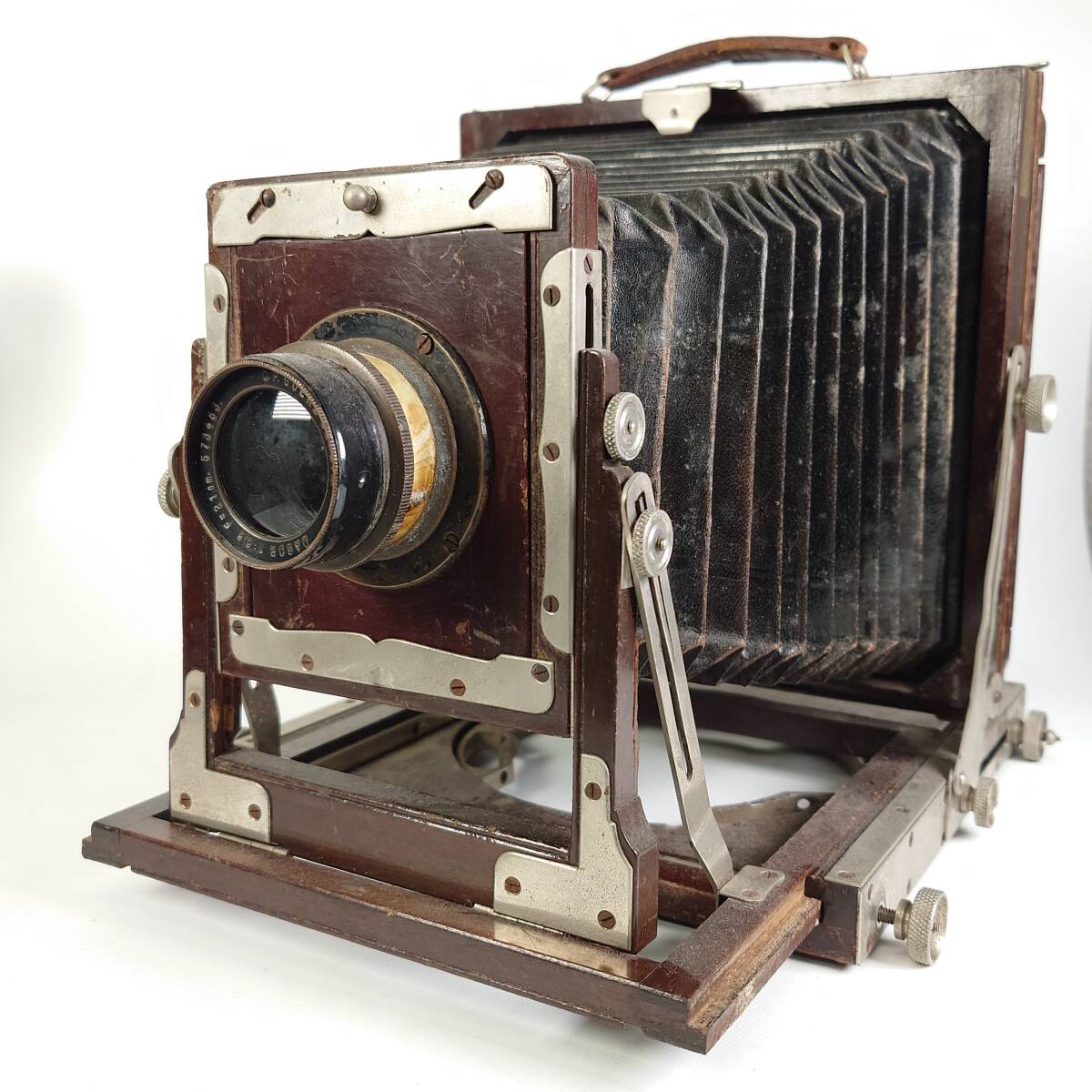 大判カメラ 4ｘ5 蛇腹カメラ 木製 C.P.Goerz Berlin Dagor 21cm F6.8 レンズ ゲルツ ダゴール アンティーク 現状品