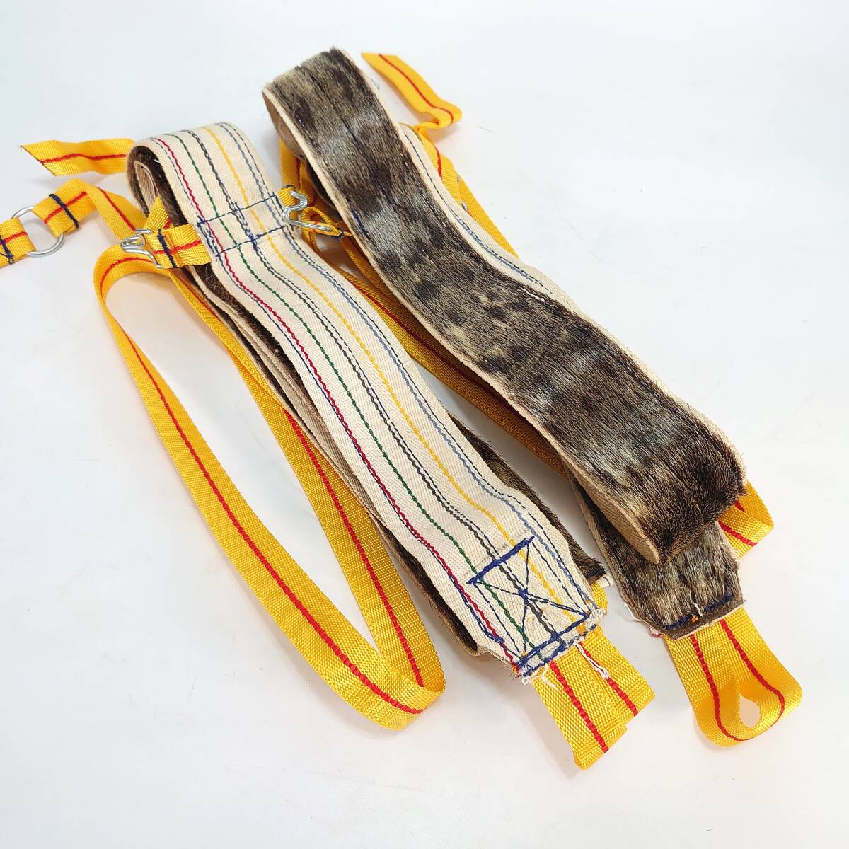 スキー シール アザラシ シールスキン 黄色 イエロー 毛皮 昭和 レトロ ヴィンテージ 当時物 冬 山 現状品