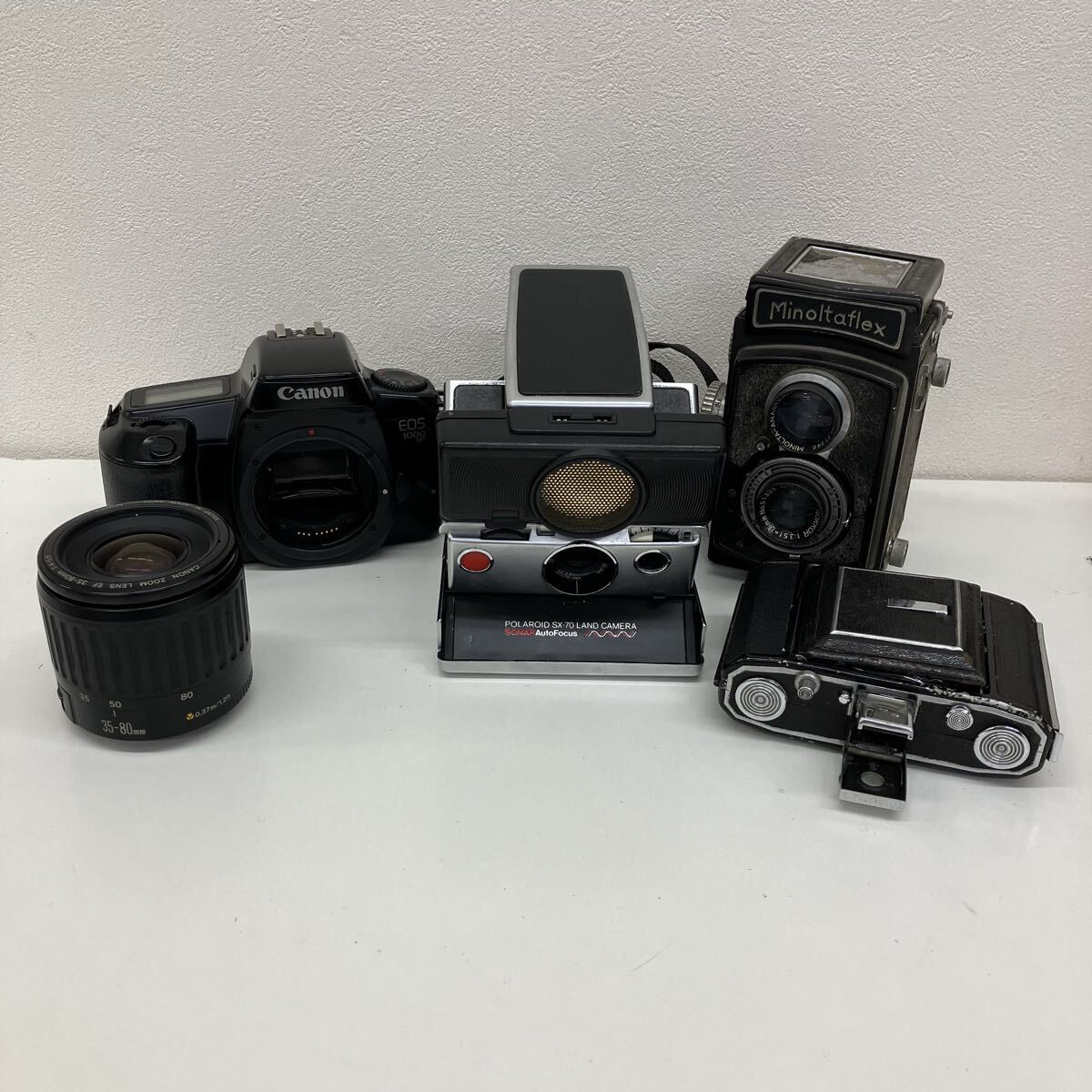 【ZA1514-j】 フィルムカメラ カメラ　まとめ　 Canon EOS 1000 QD POLAROID SX-70 LAND CAMERA minoltaflex など　動作未確認