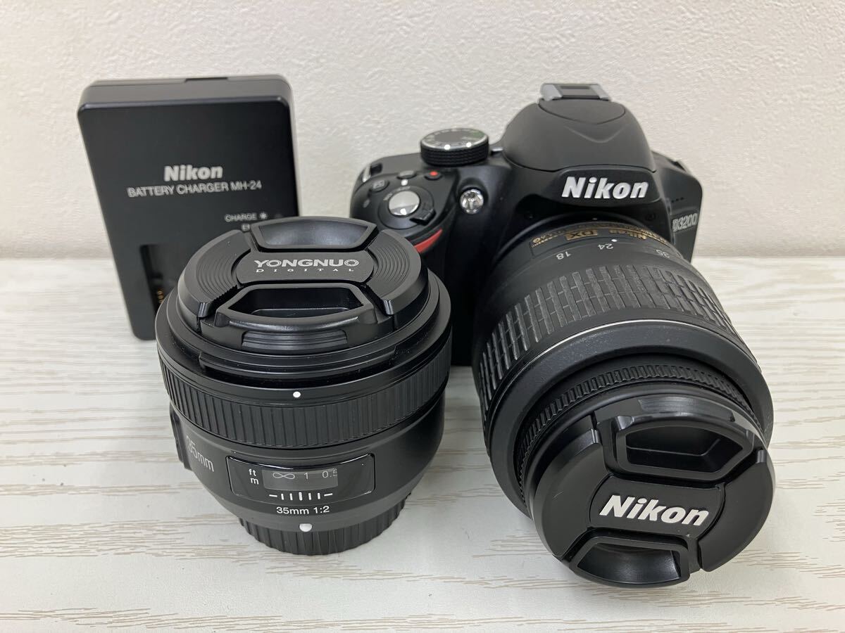 【AN1524-j】 Nikon D3200 デジタル一眼レフカメラ 動作品 ニコン NIKKOR レンズ