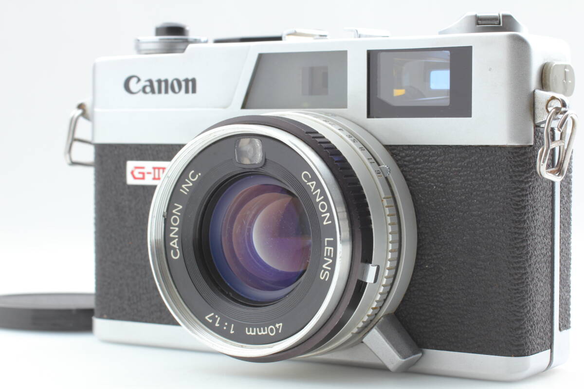 【動作確認済】 Canon Canonet QL17 G-III シルバー 40mm F1.7 大口径レンズ 露出計動作 キャノネット フィルムカメラ