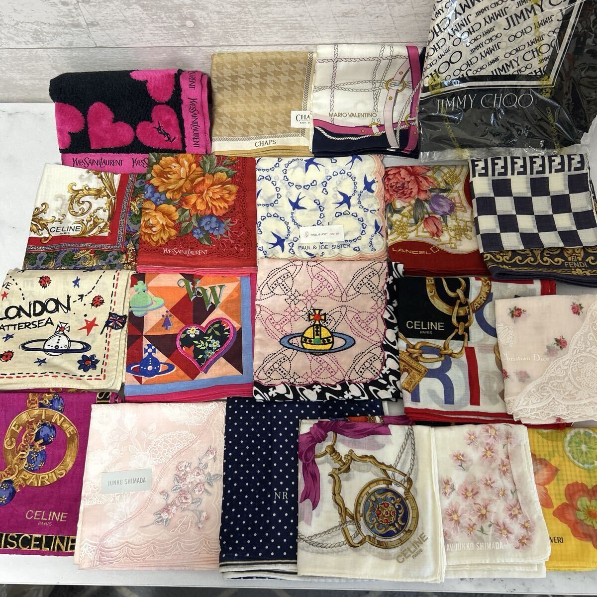 新品未使用含む レディース ハンカチまとめ ハンカチーフ 大判ハンカチ おまとめ 20点 CELINE セリーヌ ヴィヴィアン ブランドハンカチ a