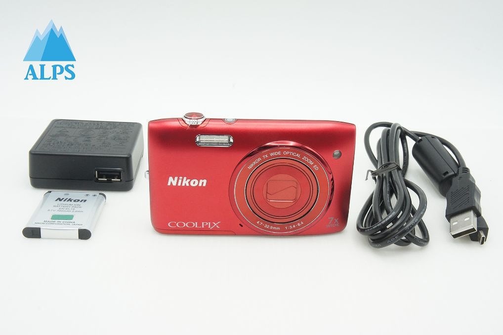 良品 Nikon ニコン COOLPIX S3400 コンパクトデジタルカメラ レッド 260213j【アルプスカメラ】