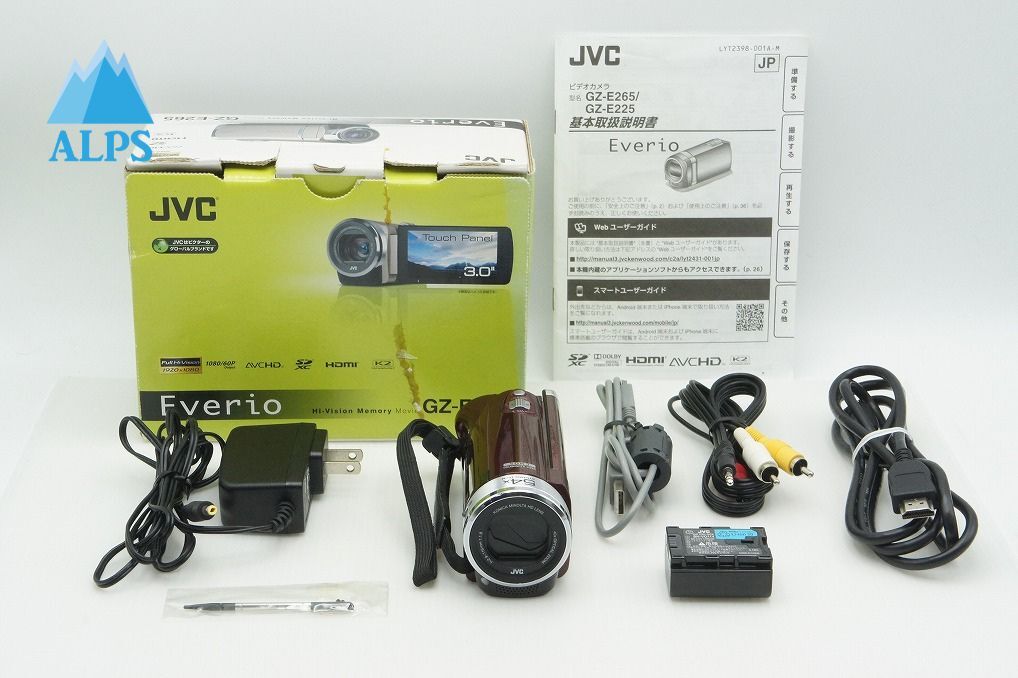 良品 JVC ケンウッド Everio GZ-E265 デジタルビデオカメラ レッド 元箱付 260221w【アルプスカメラ】