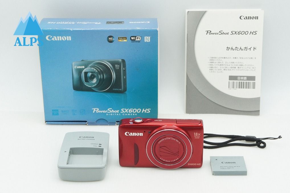 美品 Canon キヤノン PowerShot SX600 HS コンパクトデジタルカメラ レッド 元箱付 260305o【アルプスカメラ】