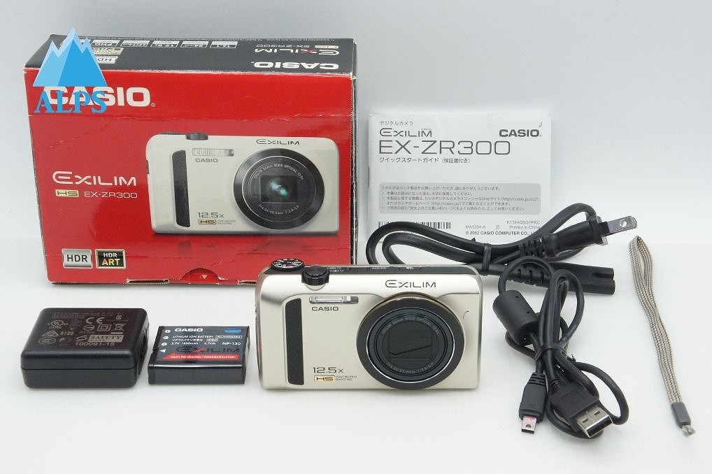 良品 CASIO カシオ HIGH SPEED EXILIM EX-ZR300 コンパクトデジタルカメラ ゴールド 元箱付 260311n【アルプスカメラ】