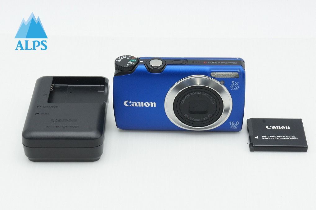 良品 Canon キヤノン PowerShot A3300 IS コンパクトデジタルカメラ ブルー 260316d【アルプスカメラ】