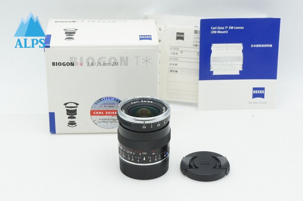 美品 Carl Zeiss Biogon T* 21mm F2.8 ZM Leica ライカ Mマウント ブラック レンジファインダー 元箱付 260316s【アルプスカメラ】
