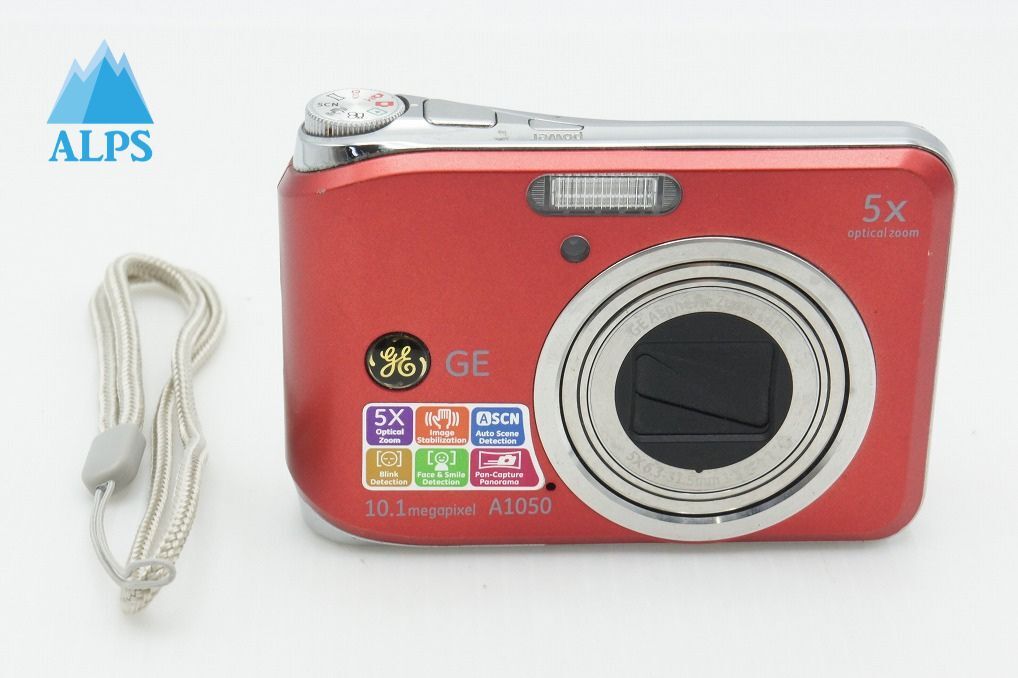 GE A1050 コンパクトデジタルカメラ レッド 260318a【アルプスカメラ】