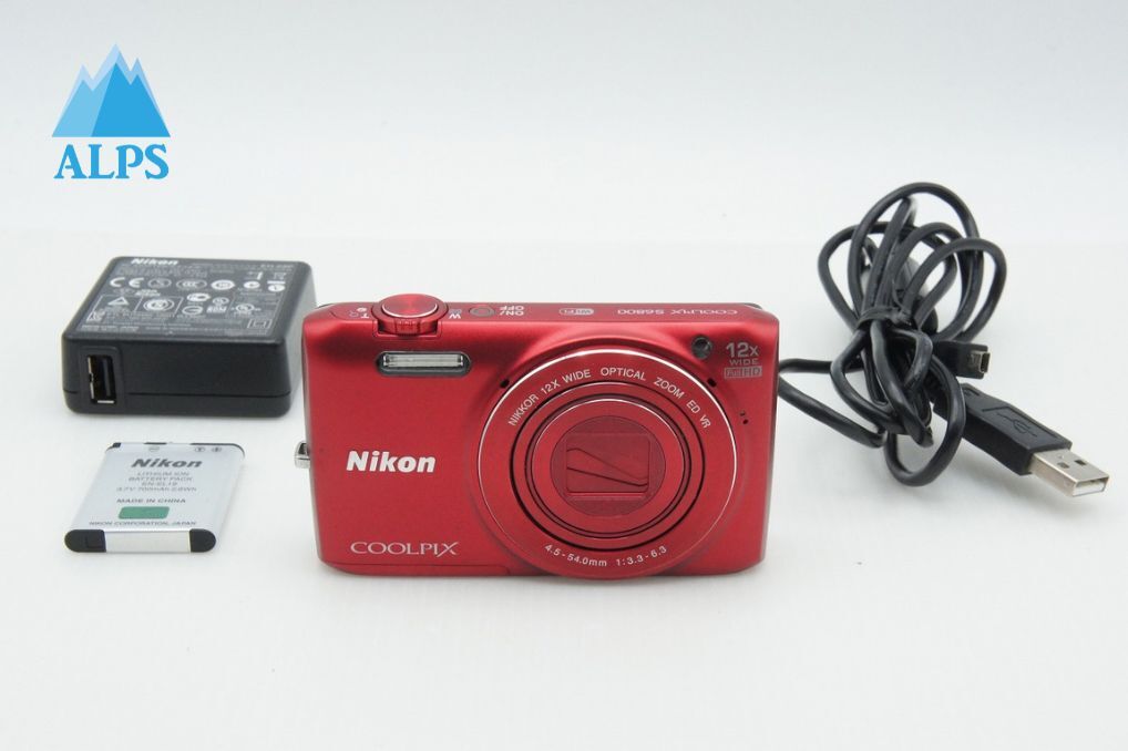 美品 Nikon ニコン COOLPIX S6800 コンパクトデジタルカメラ ラズベリーレッド 260317h【アルプスカメラ】