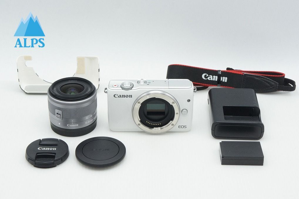 良品 Canon EOS M10 レンズキット (EF-M 15-45mm F3.5-6.3 IS STM) ミラーレス ホワイト ボディジャケット付 260309j【アルプスカメラ】