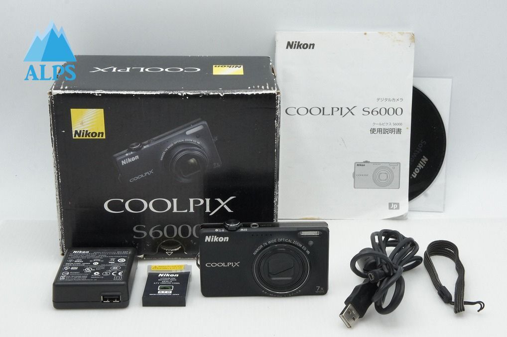Nikon ニコン COOLPIX S6000 コンパクトデジタルカメラ ノーブルブラック 元箱付 260319ab【アルプスカメラ】