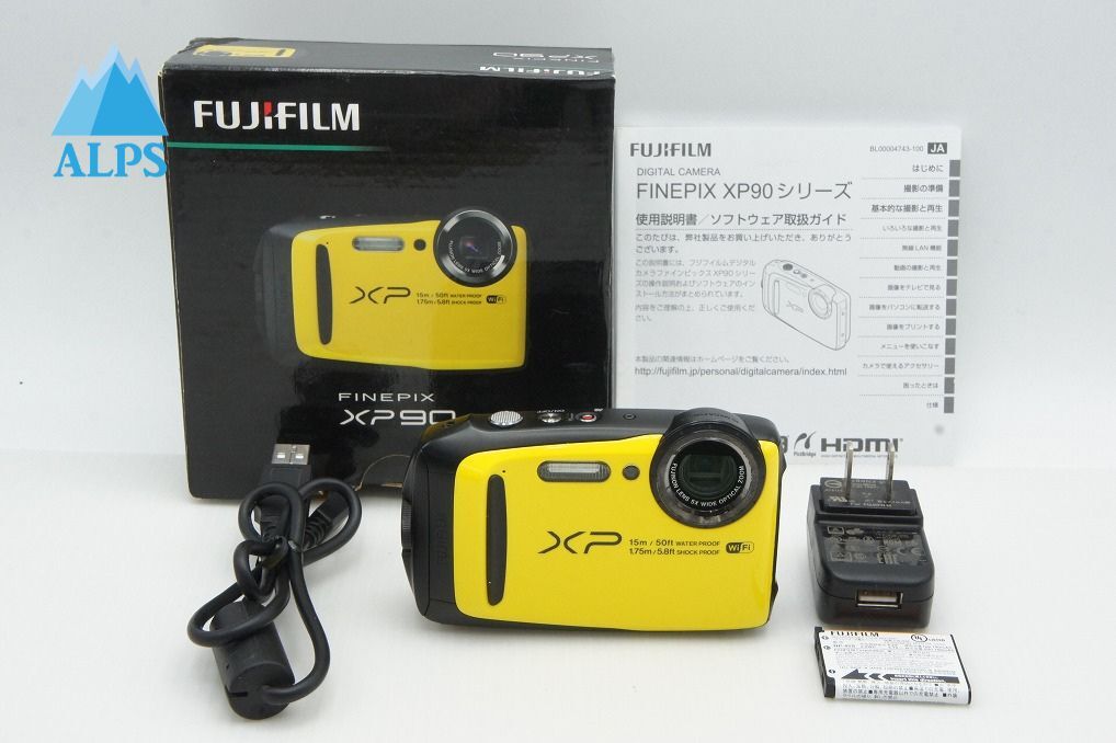 美品 FUJIFILM フジフィルム FinePix XP90 コンパクトデジタルカメラ イエロー 元箱付 260318p【アルプスカメラ】