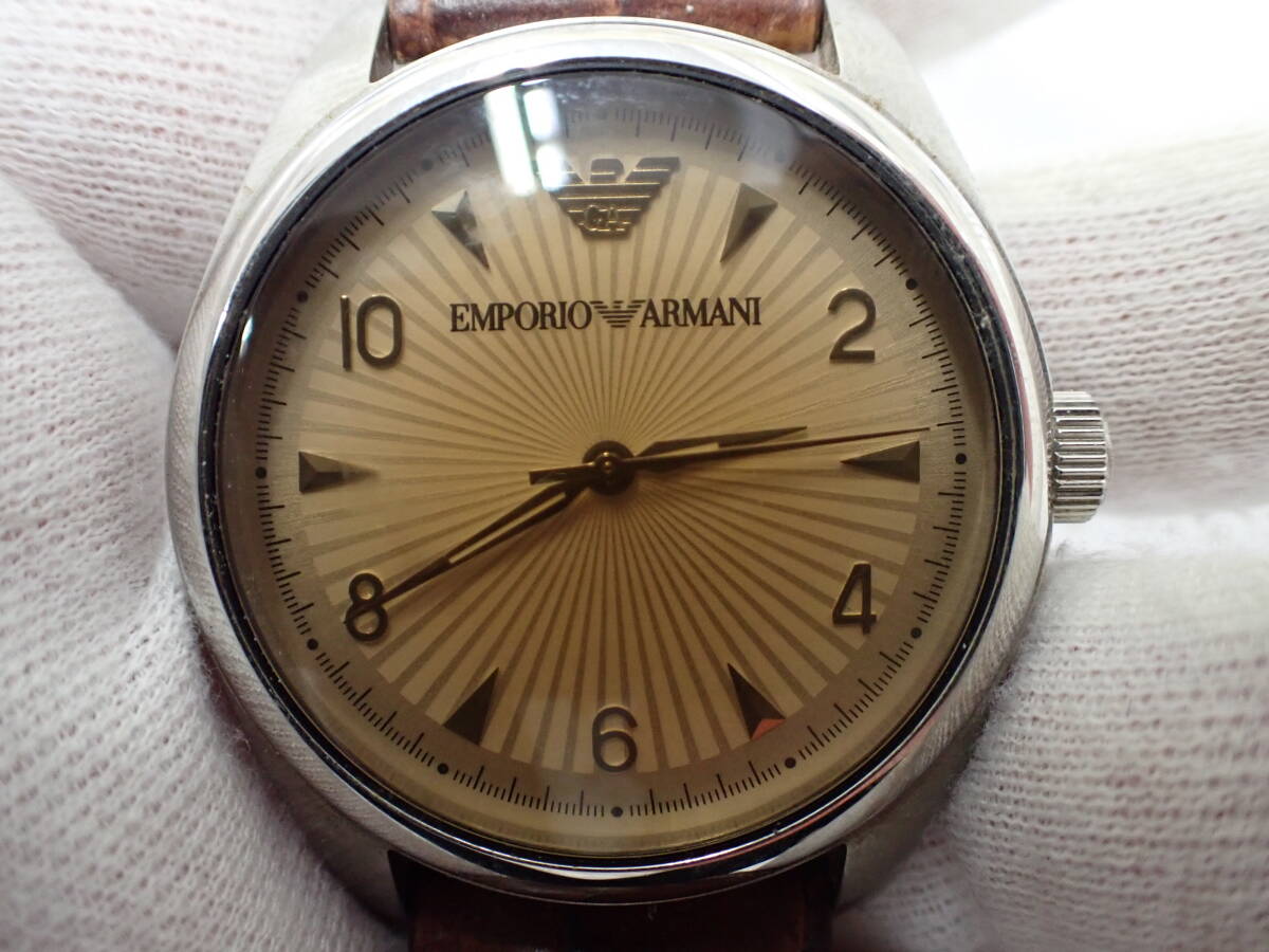 ＃43759【中古品】EMPORIO ARMANI 腕時計 AR-9010M　メンズ　クォーツ