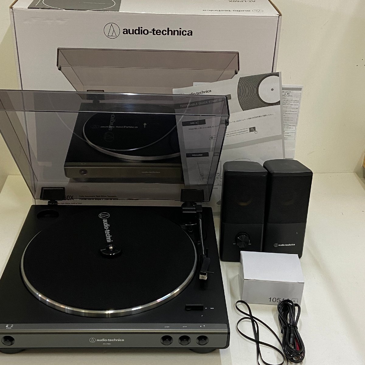【417-30513k】audio-technica フルオート レコードプレーヤー AL-LP60X アクティブスピーカー AT-SP95 ２点