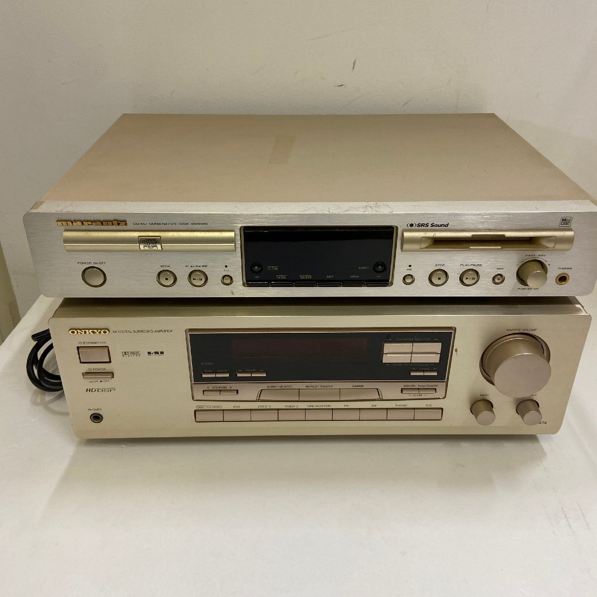 【417-30517k】MARANTZ CD/MD コンビネーションデッキ CM6000　ONKYO デジタルサラウンドAVアンプ A-DS474