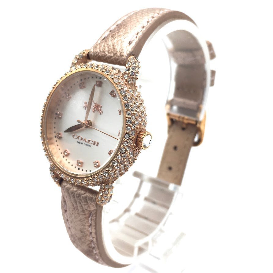 [131-2207]COACH｜コーチ DELANCEY デランシー アナログクォーツ腕時計 電池切れ ピンク 14502411