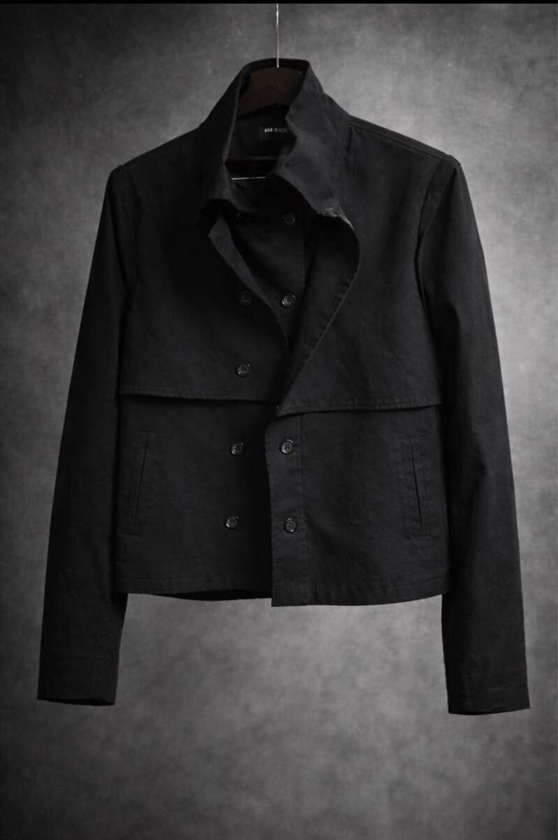 本人期ANN DEMEULEMEESTER ダブルボタン　ブルゾン archive 黒 ブラック ジャケット 短丈