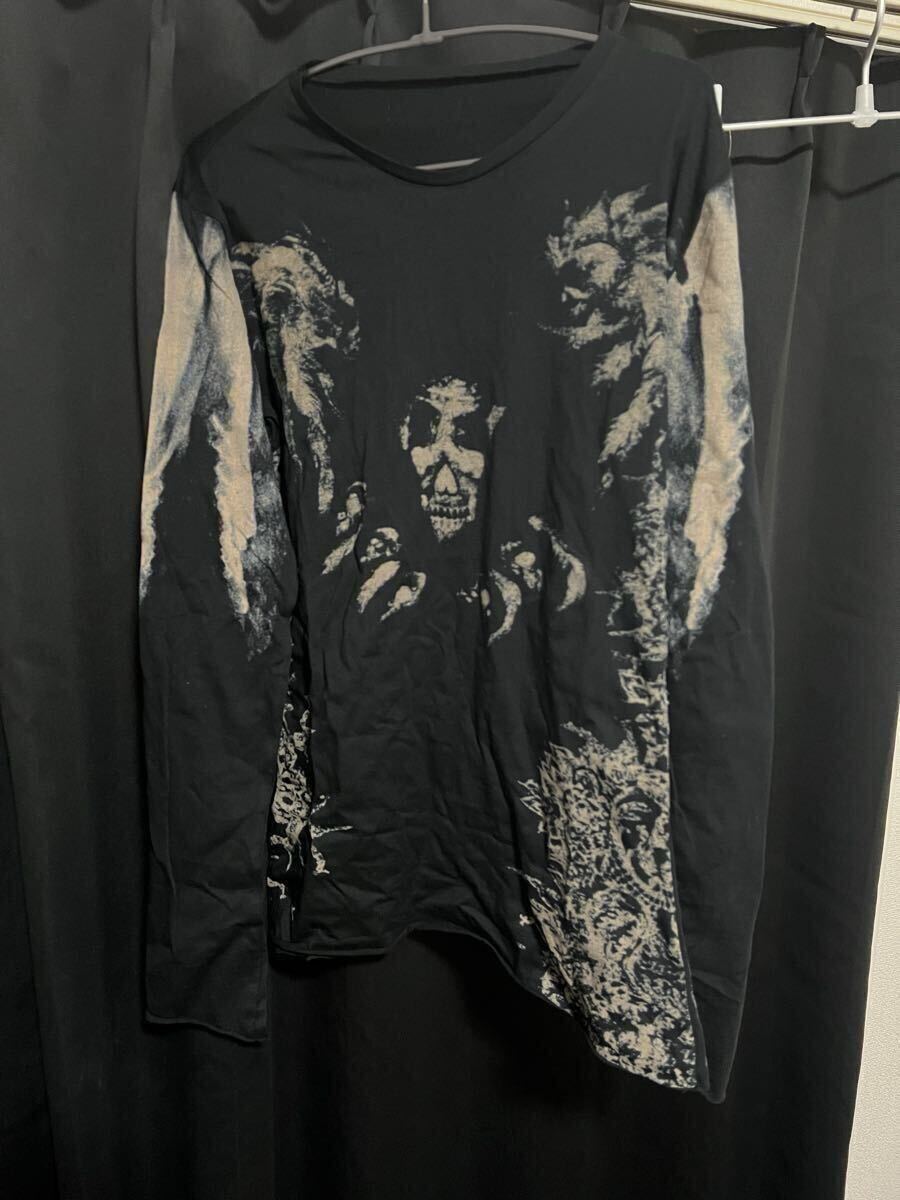 IFSIXWASNINE カットソー　柄　アーカイブ　archive Y2K ブラック 長袖 黒 長袖トップス スカル