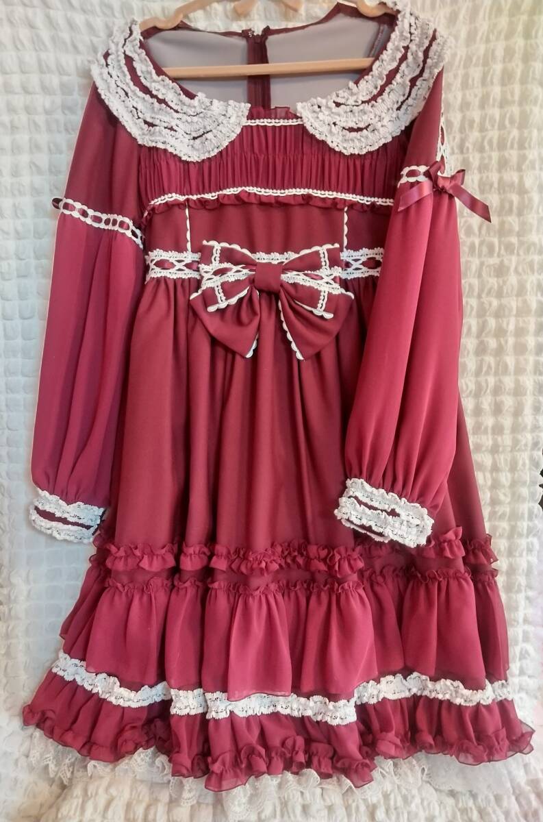 Angelic Prettyリメイク■オルゴールDollワンピース ワイン■ゴシッククラシカルロリータロリィタゴスロリガーリーボルドーワインレッド