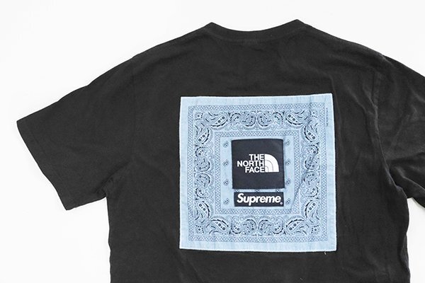 Supreme × THE NORTH FACE ◆ Bandana Tee 黒 Lサイズ NT022091 バンダナ Tシャツ シュプリーム ノースフェイス ◆K2J