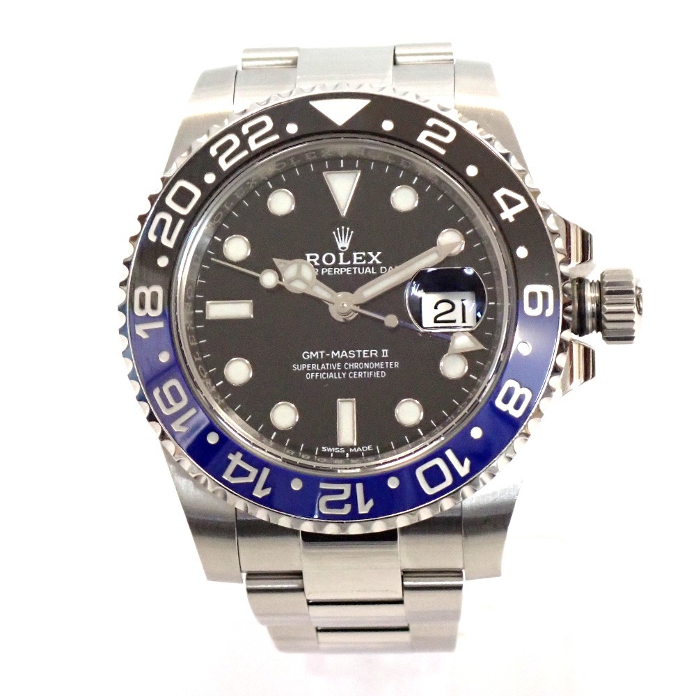 Th1008701 ロレックス GMTマスターII 2 116710BLNR オイスターブレスレット SS 自動巻き 腕時計 ROLEX 中古