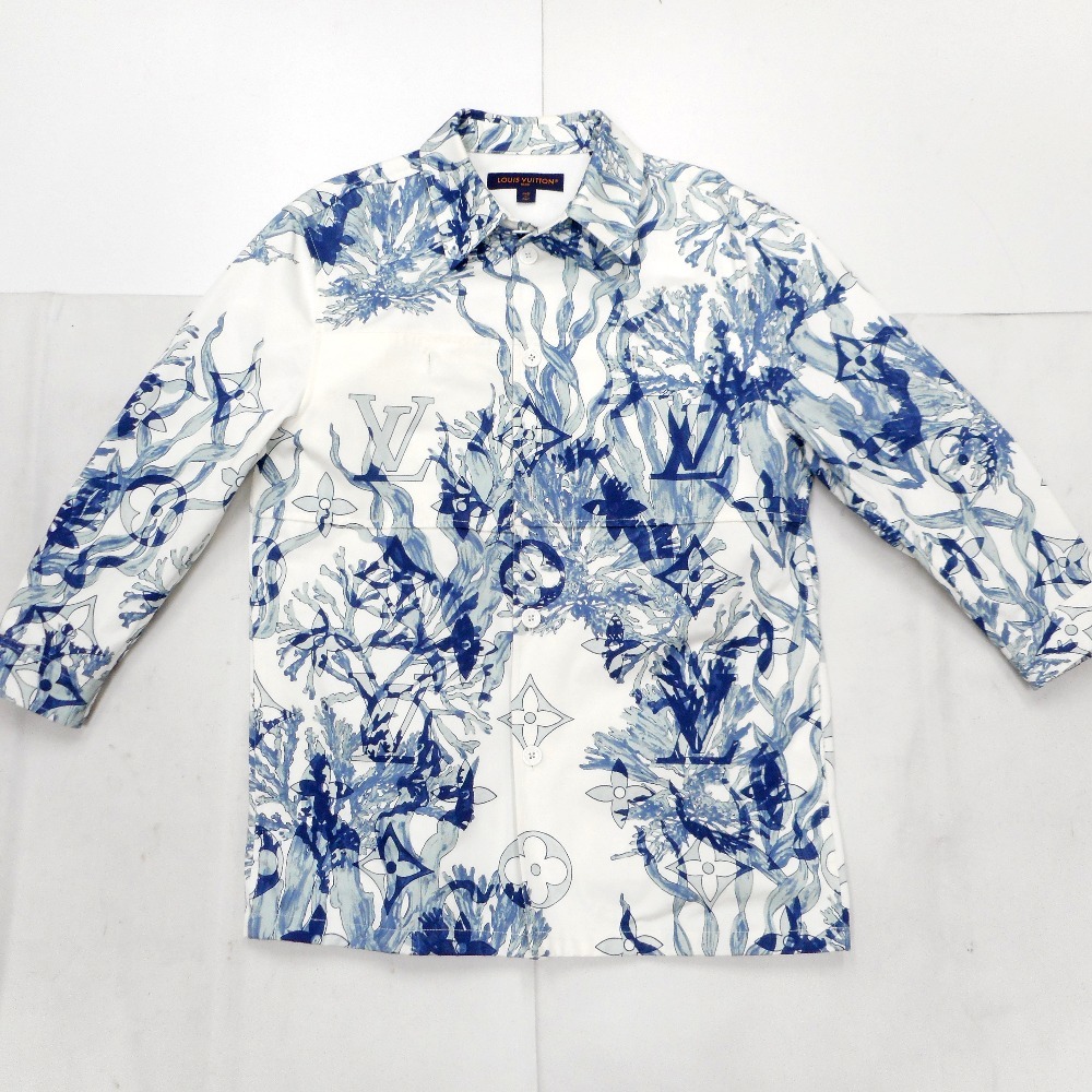 ID347701 ルイ・ヴィトン 長袖シャツ アクアガーデンプリンテッドコットンオーバーシャツ＃S メンズ LOUIS VUITTON 中古