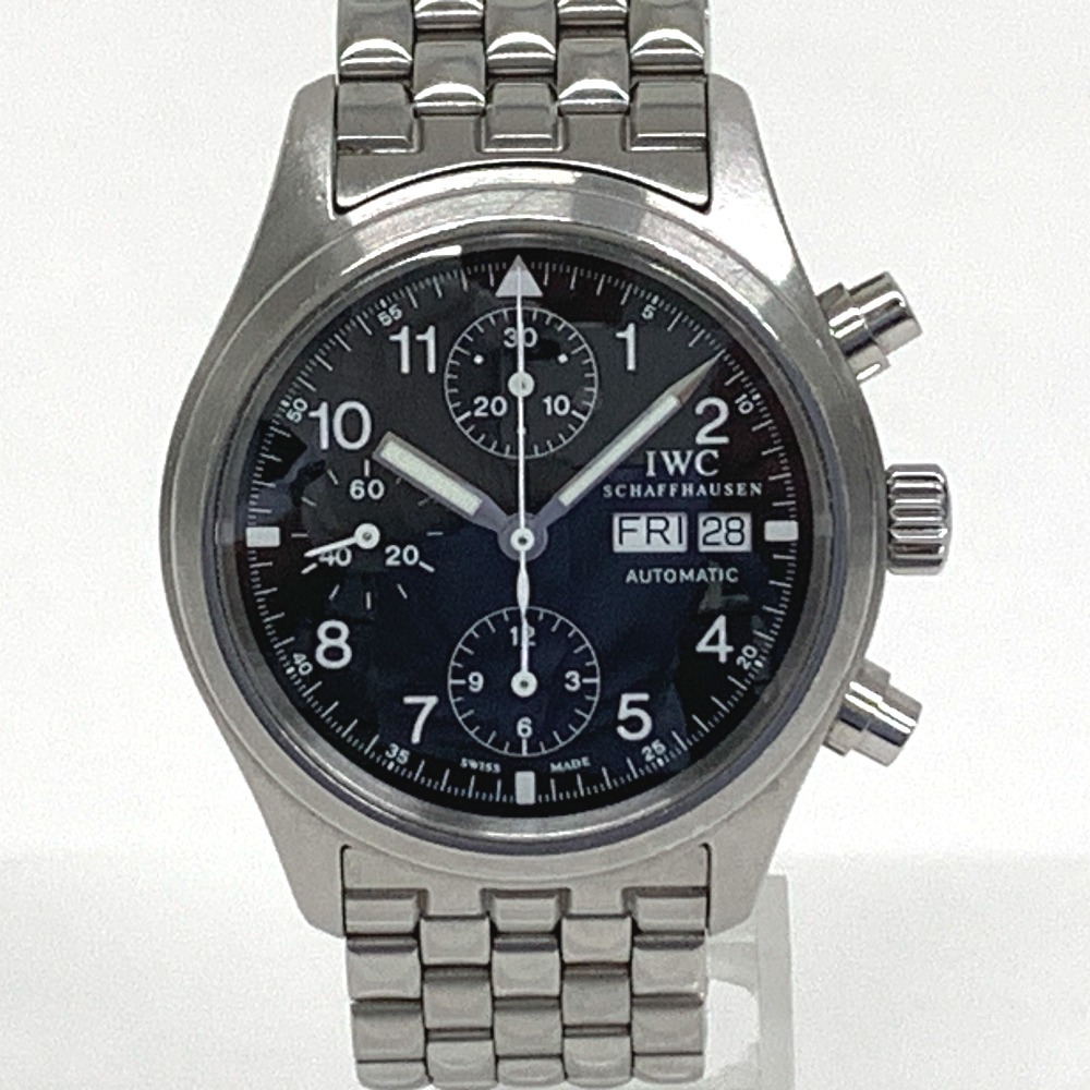 IT95041 インターナショナルウォッチカンパニー 腕時計 メカニカルフリーガー クロノグラフ IW370607 ブラック文字盤 メンズ IWC 中古