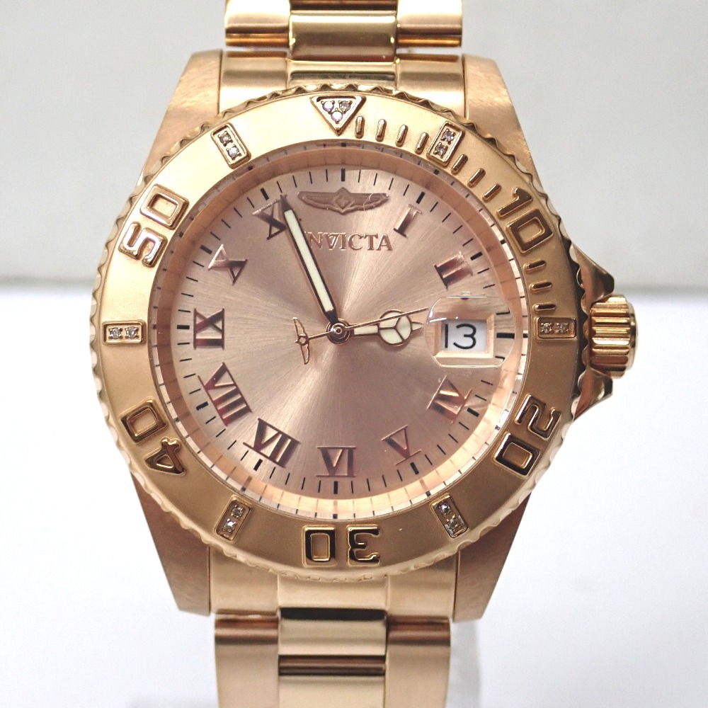 Ft640543 インビクタ 腕時計 3針 クォーツ 12821 ゴールド メンズ invicta 中古