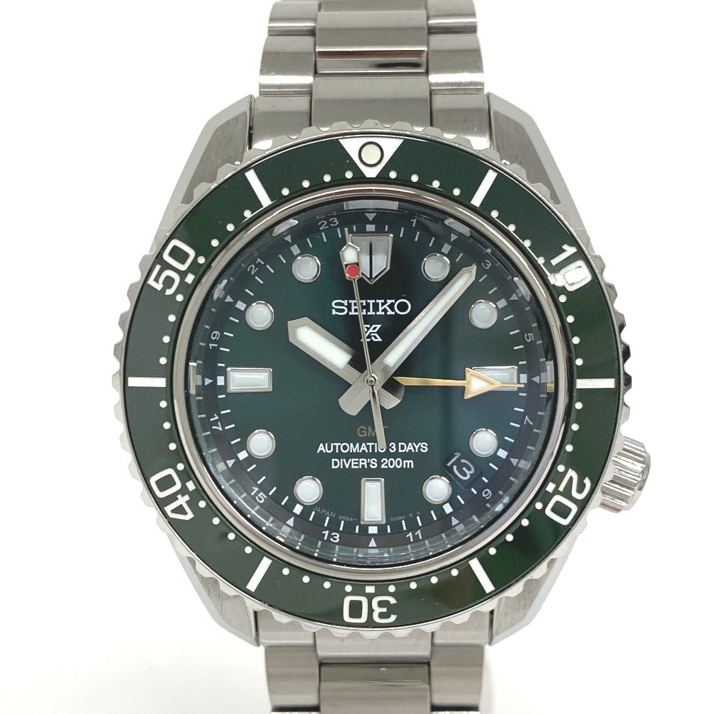 IT99361 セイコー 腕時計 プロスペックス　ダイバーズ 1968 ヘリテージ GMT SBEJ009 6R54-00D0 グリーン文字盤 メンズ SEIKO 中古