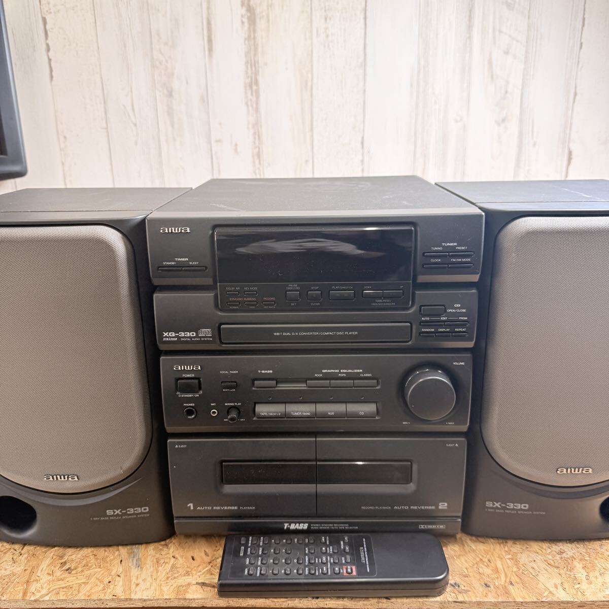 ☆ SA-0312か160 アイワ AIWA CD カセット システムコンポ コンポ CX-330 XG-330 RC-T330 通電OK ☆ 
