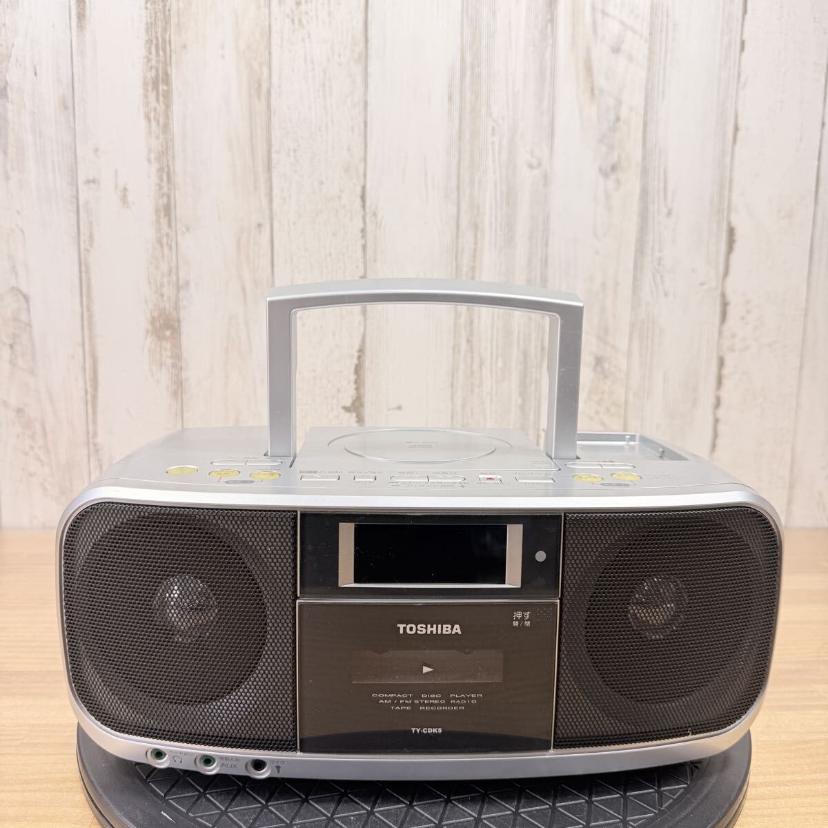 ☆ SA-0328な120 TOSHIBA CDラジカセ TY-CDK5 リモコン付 東芝 通電OK 音出しOK ラジカセ ☆ 