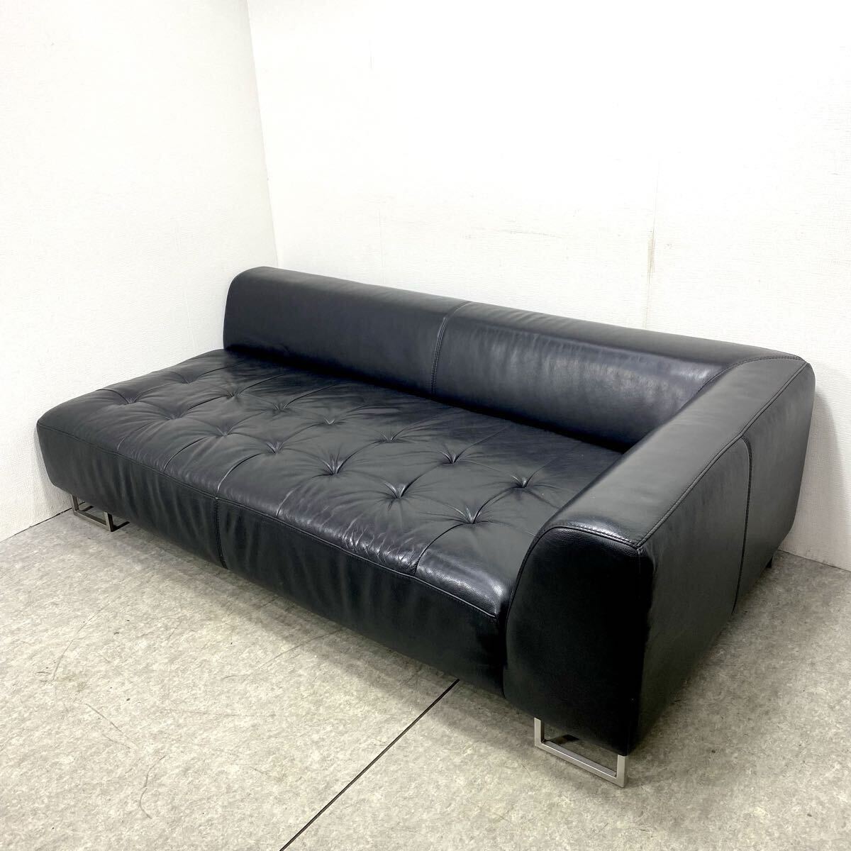 ★ IDC L/S Comfort LSコンフォート カウチソファ シェーズロング 3人掛けソファ 本革 レザー 大塚家具 ソファ ブラック 応接 ★26031902K