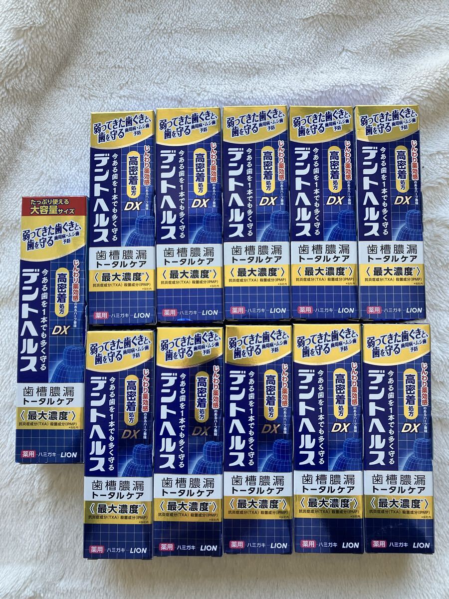 2026年購入　送料600円　 ライオン 歯磨き粉 デントヘルスDX 大容量込み　歯槽膿漏トータルケア デントヘルス 薬用歯磨き粉　11本