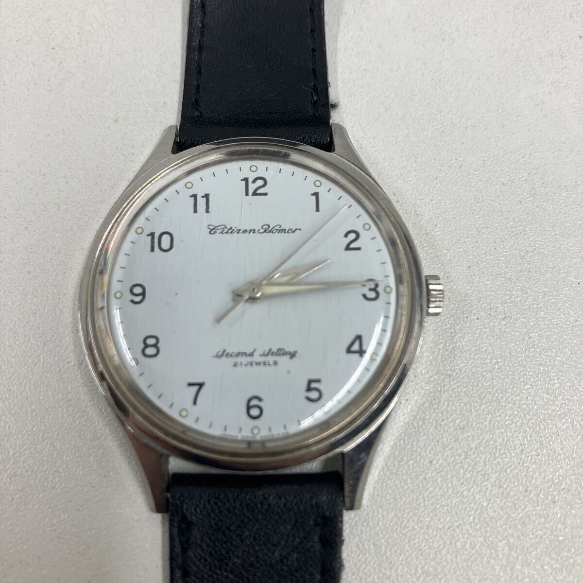 【希少】CITIZEN シチズン Homer ホーマー 手巻き 国鉄 腕時計 21石 鉄道時計 稼働品