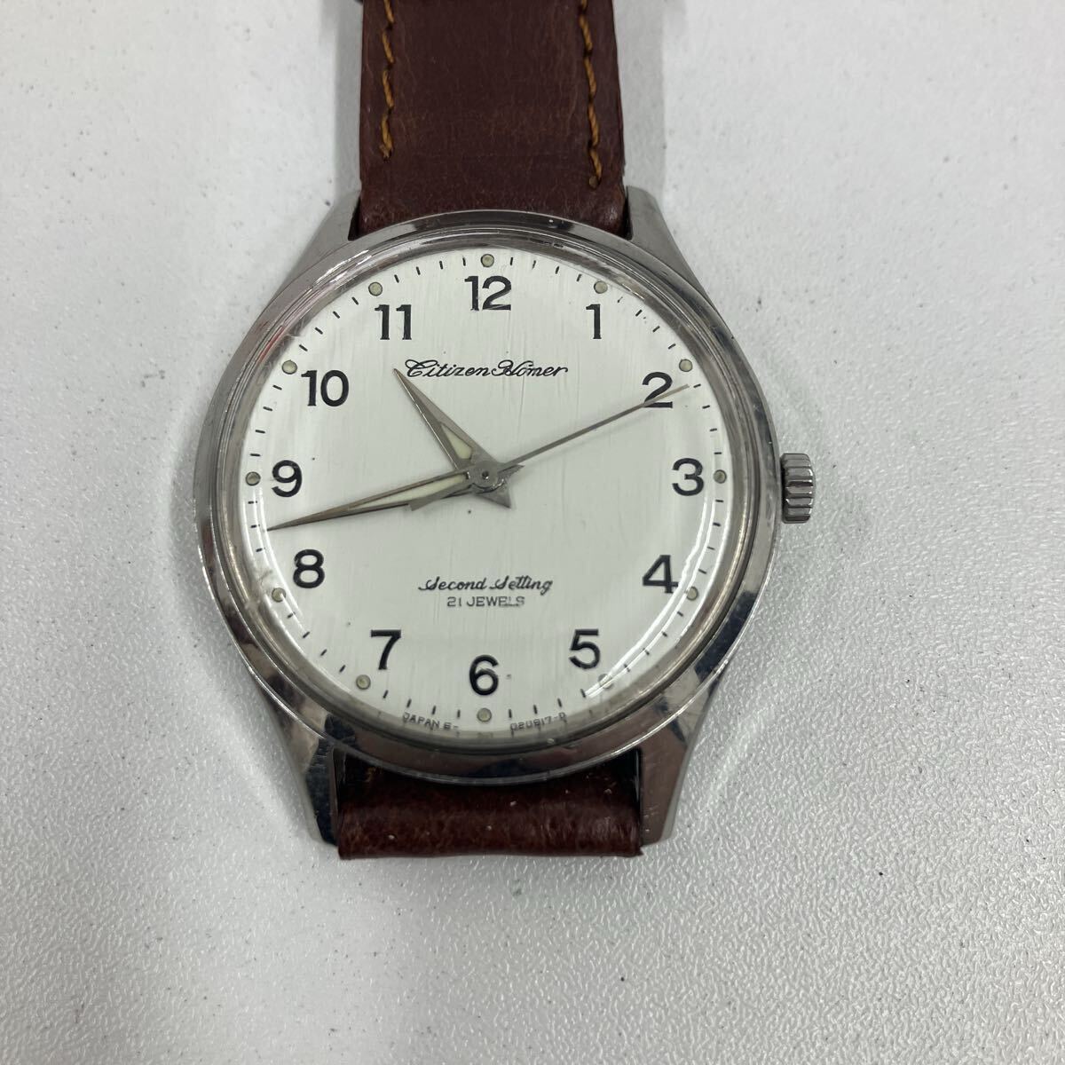 【希少】CITIZEN シチズン ホーマー 手巻き Homer腕時計 国鉄 21石 稼働品 鉄道時計