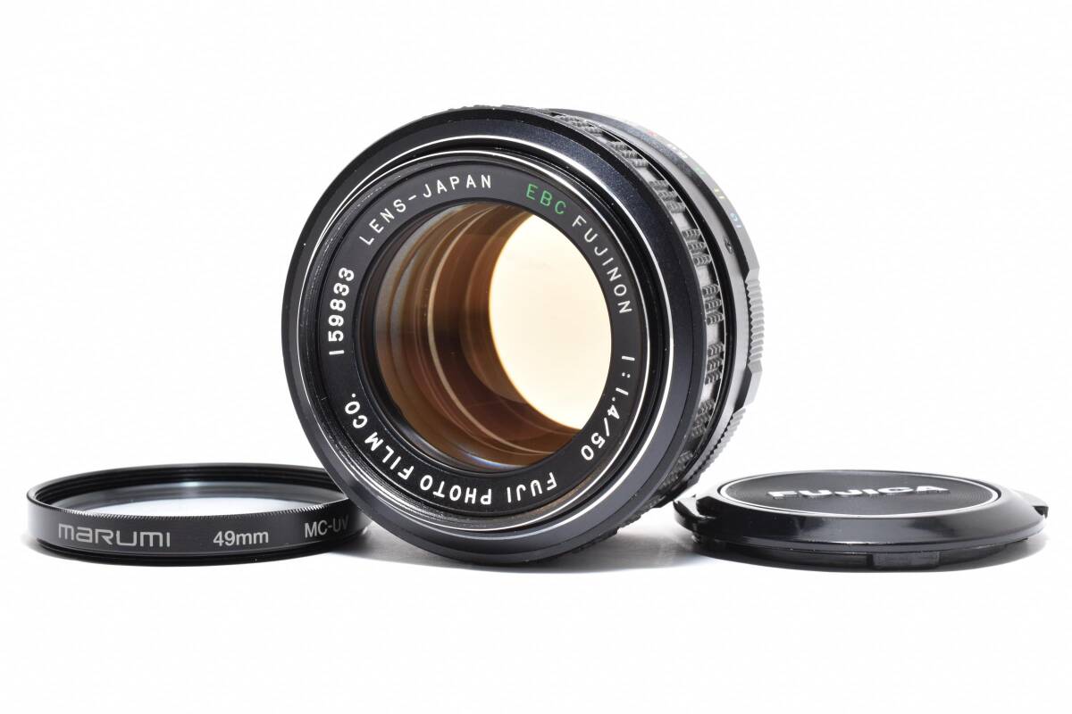 ★☆美品★ EBC FUJINON 50mm F1.4 M42 ＥＢＣ フジノン 50/1.4 Ｍ４２ キャップ フード FUJIFILM 富士フイルム FUJI PHOTO #260302