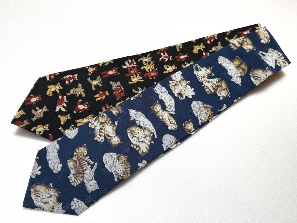 B754●ブランド　ネクタイ　色々セット　熊　猫　クマネコ　シルク　COMTESSE　ドイツ　