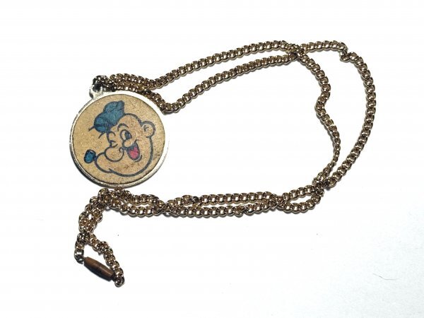 B774●不二家　ポパイ　オマケ　レトロ　当時物　ペンダント　ぺこちゃん