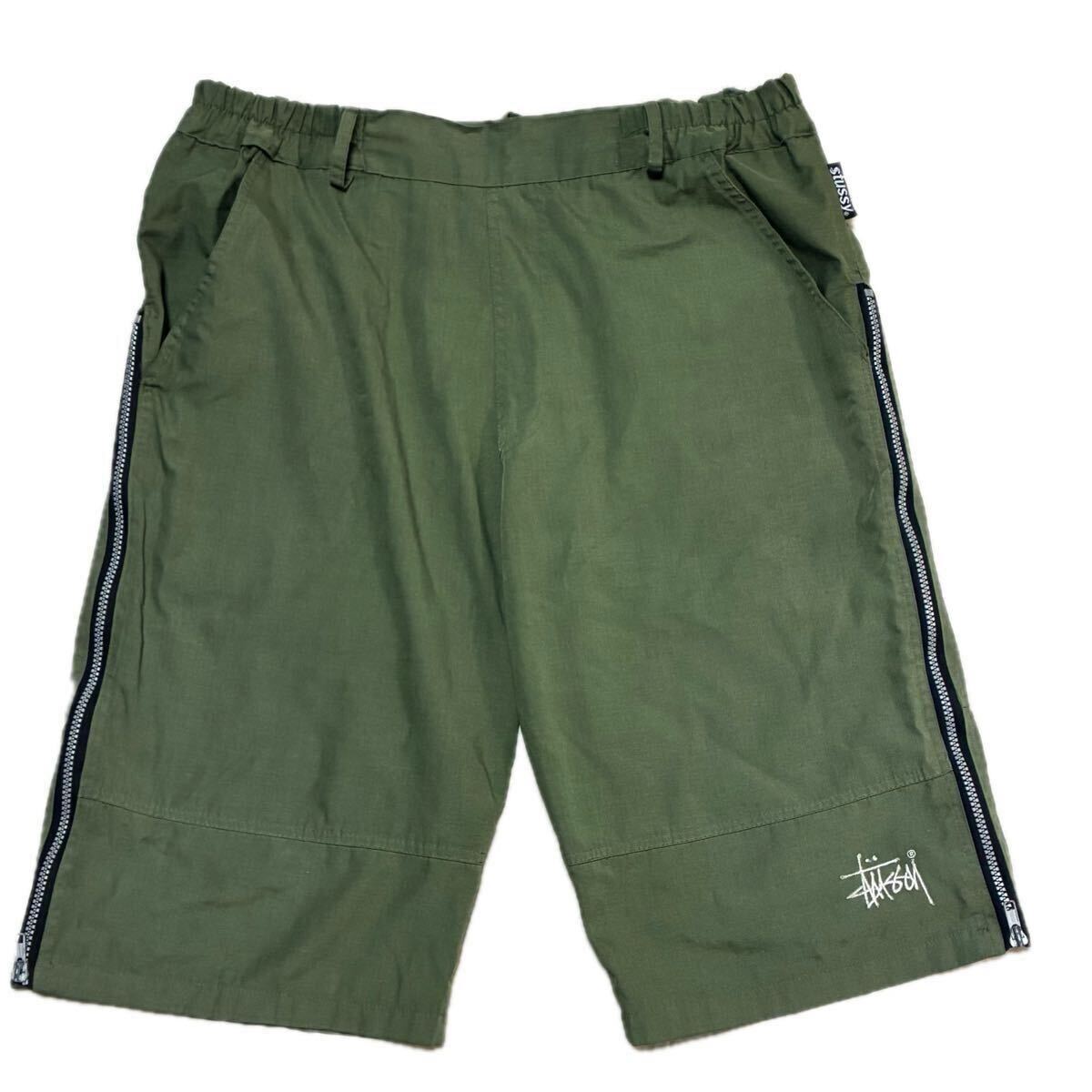 90s OLD STUSSY USA製 ショートパンツ 紺タグ サイドジップ