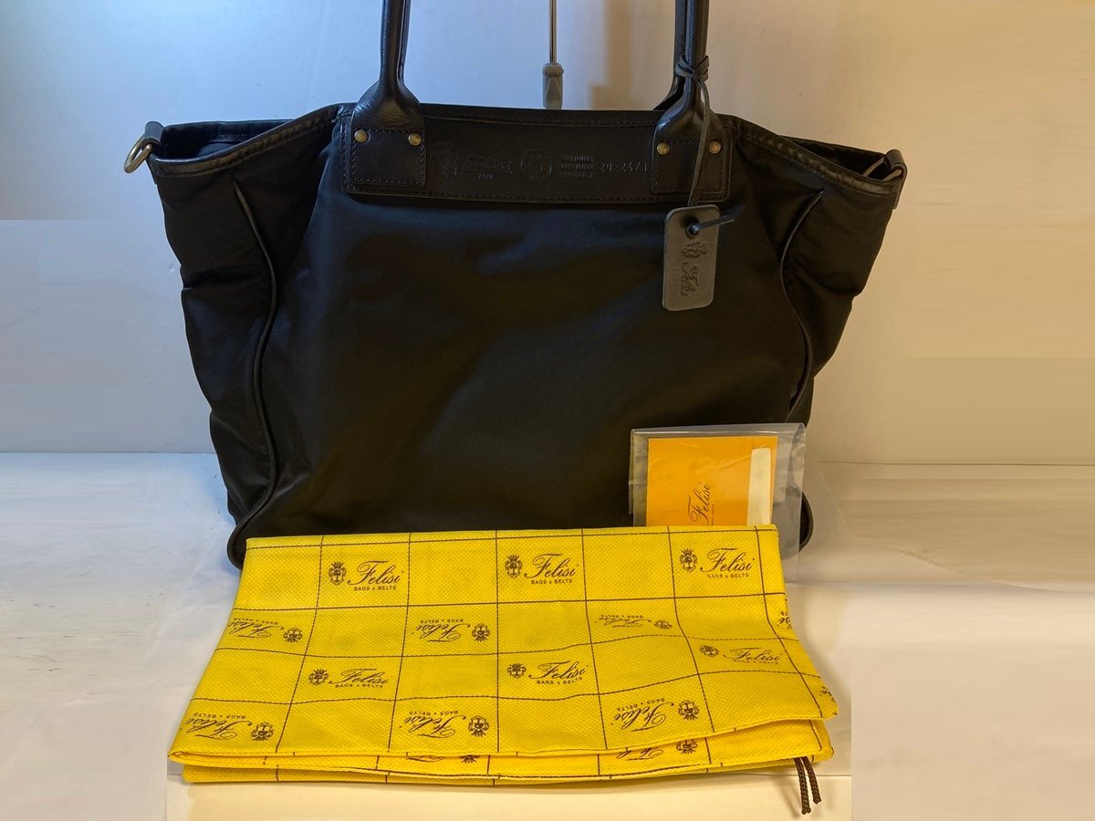 Felisi　フェリージ　トートバッグ　20-24/1　ブラック　ナイロン×レザー　ハンドバッグ　