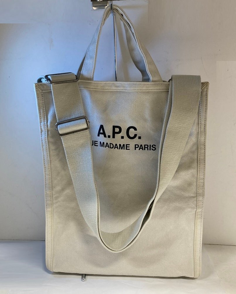 アーペーセー A.P.C. 　2WAY　キャンバストートバッグ　アイボリー系色　ショルダーバッグ
