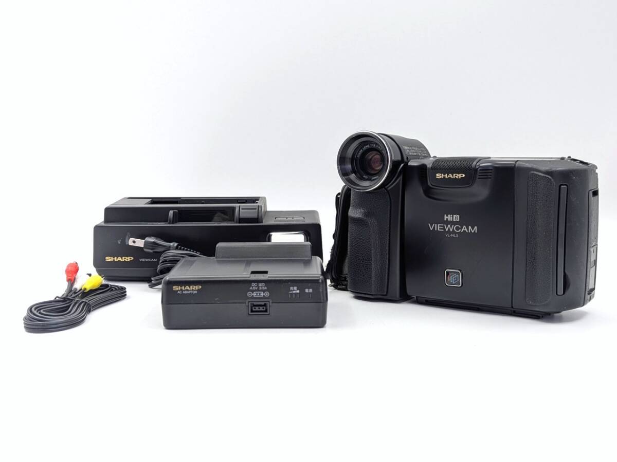 ★☆中古 良品 SHARP VL-HL3 シャープ ビデオカメラ 動作確認/点検清掃済 Video8/Hi8 対応 8mmテープのダビングに！SB-2-16☆★