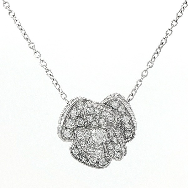 ポンテヴェキオ ロゼッリーナ ダイヤ0.98ct ネックレス K18WG 新品仕上げ済み♪送料無料・返品可♪