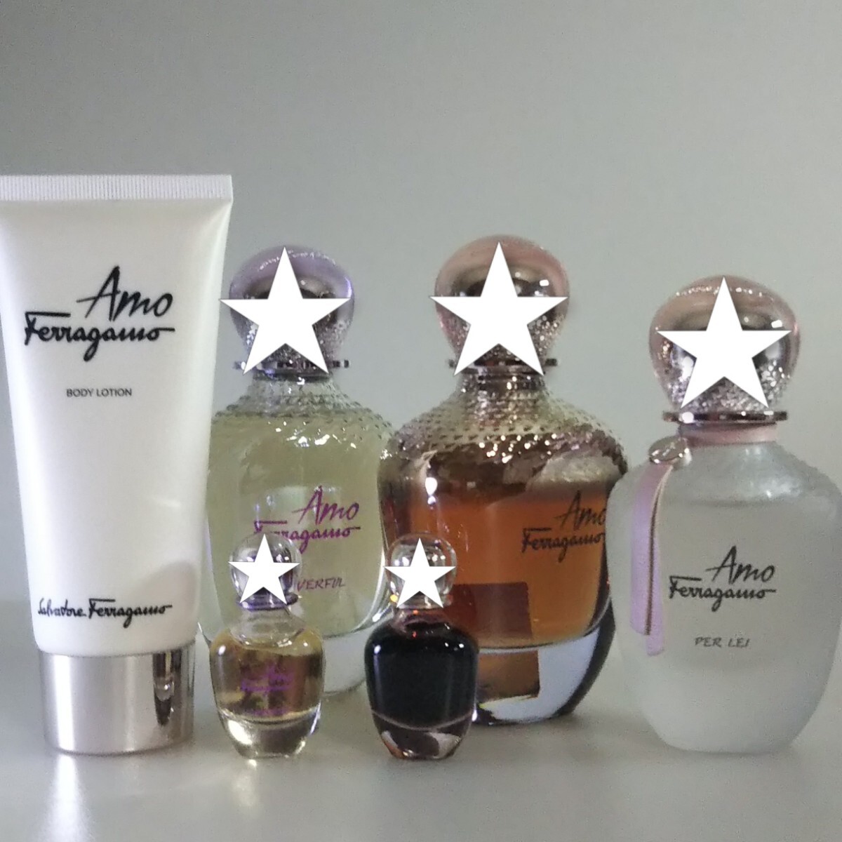 匿/コンパクト便　【 AMO 6点セット /未使用 】　Salvatore Ferragamo　フェラガモ　香水　EDP EDT ボディローション パーレイ　