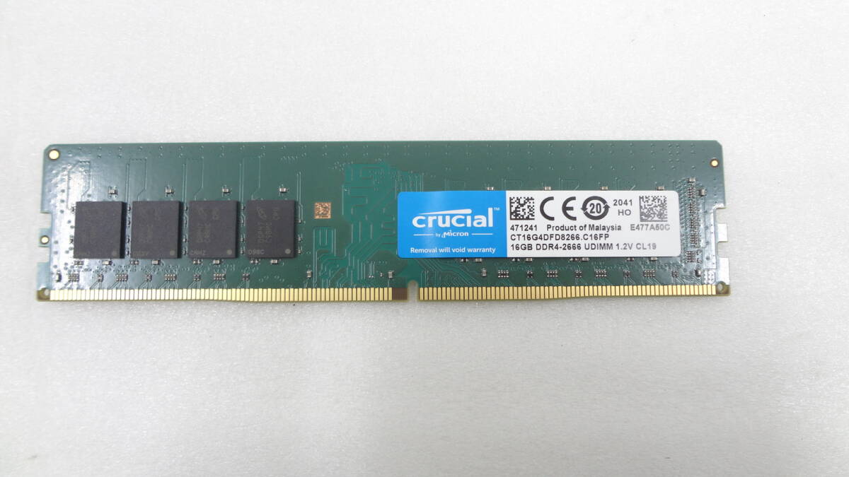 複数入荷　crucial 16GB DDR4 PC4-2666 CT16G4DFD8266 デスクトップ用メモリ 中古動作品