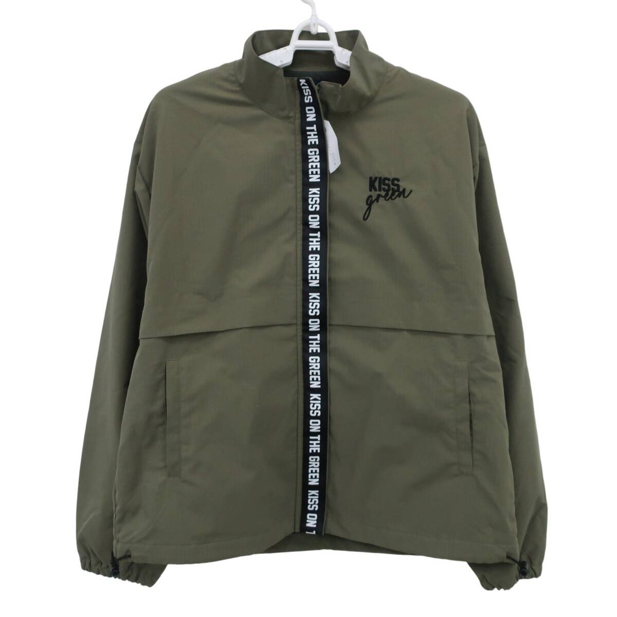 【美品】KISS ON THE GREEN(キスオンザグリーン) フルジップジャケット カーキ レディース 3 ゴルフウェア 2602-0154 中古